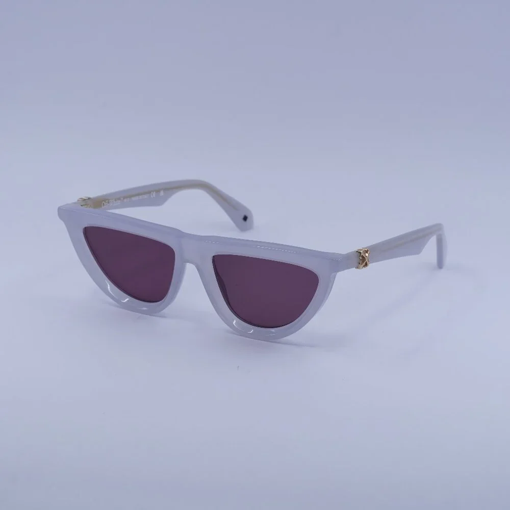 Off-White OERI13V JASPER 0928 Sunglasses Grey Geometric Frame, Burgundy Lenses